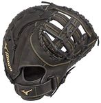 Mizuno GXF50FP MVP Prime Fastpitch Softball First Base Mitts, 13", Right Hand Throw, Worn on Left Hand, Black