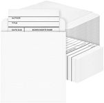 Best Paper Greetings 200 Piece Set of 100 Self Adhesive Library Card Pockets and 100 Due Date Cards for Book Checkouts, Classroom Supplies (3 x 5 In)