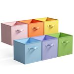 GRANNY SAYS Cube Storage Boxes, Pack of 6 Storage Cubes 27x27x27, Square Storage Boxes for Shelves, Collapsible Storage Cube Boxes, Kallax Storage Boxes for Organising Clothes Kids Toys, Colorful