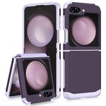 Coolden for Samsung Z Flip 5 Case with Hinge Protection Dual Layer Hard PC Soft TPU Bumper Full Body Shockproof Case Heavy Duty Protective Case Phone Case for Samsung Galaxy Z Flip 5 Case (Purple)