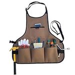 ZOJO Heavy Duty Waxed Canvas Work Apron with Tool Pockets (1PC Coffee)