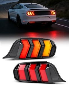 LED Tail Lights Assembly for 2015–2023 Ford Mustang 6th Gen, Sequential Turn Signals with Start-Up Animation, Fits Coupe/Convertible, Shelby GT350 2016–2020 GT500 2020–2023, IP67 Waterproof Rear Lamps