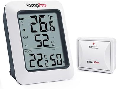 TempPro TP60B Digital Hygrometer Indoor Outdoor Thermometer Wireless Temperature and Humidity Gauge Monitor Room Thermometer with 500ft/150m Range Humidity Meter(Previously ThermoPro)