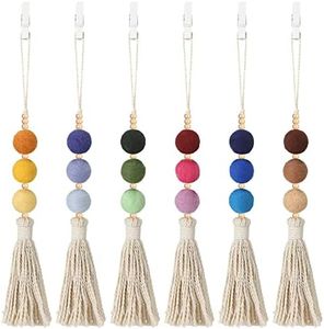 6 Pieces Felt Ball Car Diffuser Essential Oil Car Tassel Diffuser Hanging Bead Aromatherapy Diffuser Colorful Car Charm Vent Clips Car Air Freshener Car Vent Diffuser for Car Decor(Regular Color)