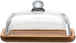 MKLZ Glass Butter Dish with Lid, Cl