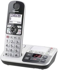 Panasonic KX-TGE520GS Senioren Schnurlostelefon mit Anrufbeantworter, Station & Hörer, Freisprecheinrichtung, LCD-Display, kompatibel mit Hörgeräten, sprechende Tasten, Silber