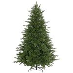 HOMCOM 6ft Artificial Christmas Tree with 1821 Tips, Metal Base, Realistic Hinged Xmas Tree for Home Office, Green