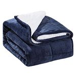 SIVIO Sherpa Fleece Weighted Blanket for Adult, 15 lbs Heavy Blanket with Soft Plush Flannel and Lamb Cashmere and Premium Ceramic Beads, Reversible Full-Size Super Soft Extra Warm Cozy Fluffy Blanket, 60 x 80 inches, Navy Blue