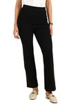 ZELENA UltraStretch Maternity Fit & Flare Pants for Pregnancy | 90% Cotton 10% Elastane | 2 Pockets | Pregnancy & Postpartum Pants for Women | Maternity Pants for Work | Pregnancy Pant (Black)