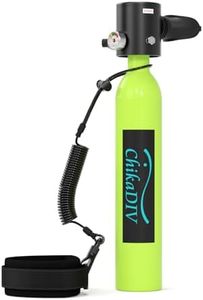 CHIKADIV 0.5l Mini Scuba Tank with 6 Minutes, Portable Diving Cylinder, Diving Tanks for Fishing, Snorkeling, and Emergency Rescue A1 Green