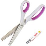 Hui Tong Pinking Shears for Fabric Zig zag Scissors,Soft and Non-Slip Handle Suitable for Right and Left-Handed 9inch