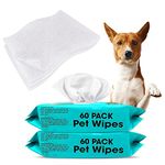 WINSOME Pet Wipes for Dogs Paw Cleaner and Cat Cleaning Wipes – 2 Pack of 120 Wipes Moisturized & Antibacterial Grooming Wipes for Dogs with Vitamin E