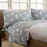 4-Piece Full Microfiber Sheet Set | Lodge-Printed, Ultra-Soft Sheets | Wrinkle & Fade-Resistant Patterns Drawn from Nature | All-Season Bedding Sheets & Pillowcases. (Full, Forest Animal - Light Grey)