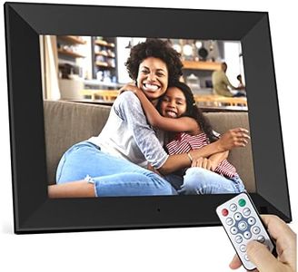 BSIMB Digital Picture Frame IPS Display, Wall-Mountable Electric Photo Frame with Remote Control, Place in Landscape&Portrait, Gift for Grandparents