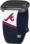 Game Time Atlanta Braves Champion Series HD Watch Band Compatible with Fibit Versa 3 & Sense (20mm Short)