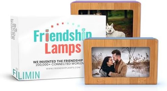 Friendship Lamp® by Filimin Set of 2 Long Distance Touch Lamps – WiFi Connected, Long Distance Gifts, Touch Activated Table Lamp, Long Distance Friendship Gifts, LED Light - Digital Memory Frame