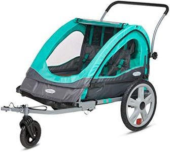 Instep Quick-N-EZ Double Tow Behind Bike Trailer, Converts to Stroller/Jogger, Teal