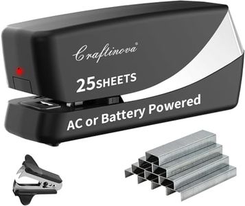 Electric Stapler, Automatic Stapler, Include 2000 Staples and 1 Staple Remover, Heavy Duty, Store 210 Staples，AC or Battery Powered, 25 Sheet Capacity