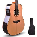 Kadence 41" Acoustic Spruce Solid Top Guitar Gloss finish, Dreadnaught design, Acoustica Series with Fishman EQ with Bag