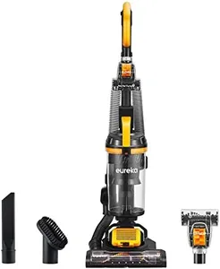 Eureka Powerful Upright Vacuum Cleaner for Carpet and Floor, Household Upright Vacuum Cleaner for Home Pets, Bagless Lightweight Upright Vacuum, MaxSwivel Pro NEU350 with Pet Tool, Yellow