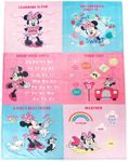 Jay Franco Minnie Mouse Early Education Learning Resource Blanket – Measures 60 x 90 Inches - Super Soft Plush Teaching Blanket for Children – Alphabet & Shapes Kids Bedding