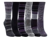 Kirkland Signature Womens 6 Pack Extra Fine Merino Wool Trail Socks, Multicoloured/Purple 1, Large