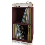 Way Basics 2-Shelf Vinyl Record Storage Cube and LP Record Album Storage Shelf, Espresso