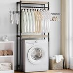 Garvee 30” Over-The-Washer Shelf & Drying Rack – 4-Tier Space-Saving Laundry Organizer with 120LB Capacity, Adjustable Shelves & Hanging Hooks (Engineered Wood, White)