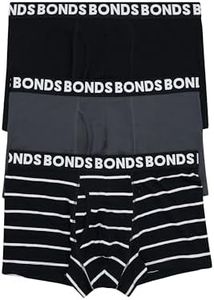 Bonds Men's Classic Everyday Trunk Underwear in Cotton Blend For Men, 3-Pack
