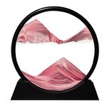 Aoderun Moving Sand Art Picture Sandscapes in Motion 3D Deep Sea Sand Art Round Pink for Adult Relaxing Toys D¨¦cor Desktop Home Office ¡­ (Pink, 7")