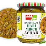 Add me Green Chilli Pickles 500 gm Hari mirchi ka achar Pickle Homemade Indian achaar Vintage Recipe Glass Pack