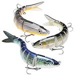 GOTOUR Fishing Lures, Full-Size Multi Jointed Swimbait, Slow Sinking Segmented Bass Fishing Lure, Swimming Fishing Lure Freshwater or Saltwater, Perch Pike Walleye striped Bass Lures, Fishing Bait Kit