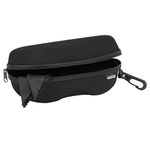 NoCry Storage Safety Glasses Case Black with Velvet Lining, Reinforced Zipper and Handy Belt Clip - Hard Sunglasses Case for Men and Women - Large Glasses Case Hard Shell - Hard Work Glasses Case