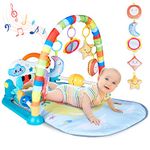 WYSWYG Baby Play Gym, Play Mat & Gym with Music & Lights - Educational Toy for Babies & Toddlers 0-3-6-12 Months Activity Mat - Blue