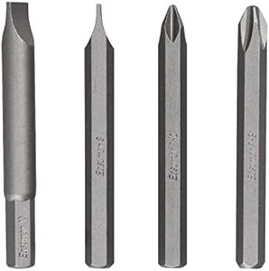 Eastman Impact Driver Bit Set Of 4Pcs, 80Mm, Chrome Vanadium 5/16" Hex Bit In Sand Finish Long Type - EID-5002, Carbon Steel