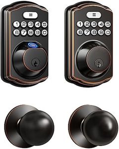 Veise KS01C and KS02C Keyless Door Lock with Door Knobs Oil-Rubbed Bronze