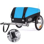 Bike Cargo Trailer, Foldable Frame 88 lbs Max Load, 16'' Quick-Release Wheel, Not for Kids or Animals (Blue)