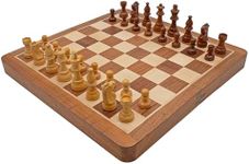 Deluxe Hardwood Folding Travel Magnetic Chess Set - 10 Inches