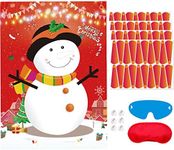 Pin The Nose On The Snowman Christmas Party Games for Kids Xmas Holiday New Year Game Favors Birthday Party Supplies - 80 Nose Stickers