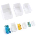 Rectangle Resin Molds, Gartful 6PCS Cube Silicone Molds, Resin Epoxy Casting Molds for DIY Ornaments Crafts Projects, Candles, Soaps, Dried Flower Leaf, Insect Specimen