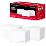 Mercusys AX3000 Whole Home Mesh Wi-Fi 6 System, WiFi Mesh Coverage up to 650m², Connect up to150 Devices, 160 MHz Channels, Full Gigabit Ports, Dual Band Wi-Fi, Easy App Control, Halo H80X (3-pack)