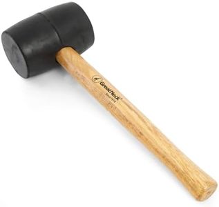 GreatNeck RM16 Rubber Mallet, 16 Oz. Rubber Mallet Hammer, Rubber Hammer with Hardwood Handle, Surface-Safe for Woodworking, Automotive, and Tile Projects