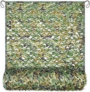 Yeacool Camo Netting 20X20 Mesh Camouflage Netting Military Surplus Hunting Blind Net for Military Theme Party Decorations Army Sunshade Car Cover Camping Shooting (Woodland Camo, 20ftx20ft, 6m*6m)
