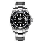 ADDIESDIVE Automatic Diver Watches for Men Steel Band Waterproof 200 M Black Dial Dive Watch