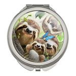 GRAPHICS & MORE Sloth Family Selfie Compact Travel Purse Handbag Makeup Mirror