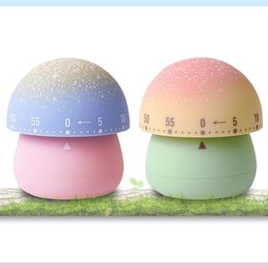 ELE DEPI 2 Pack Cute Kitchen Timer,100% Mechanical Egg Timer for Kids,60 Minutes Wind up Timer for Cooking/Reading/Do Sports. (Mushrooms)