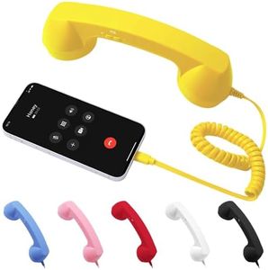 Retro Phone Handset, Hand Held Phone Receiver for Cell Phone (Yellow)