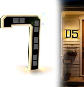 Solar-Powered Outdoor House Number Light, 2026 New 6.7 Inch Solar Lighted House Numbers for Outside Lighting, Personalized Backlit Number for Home Exterior Apartments Hotels Factories (7)