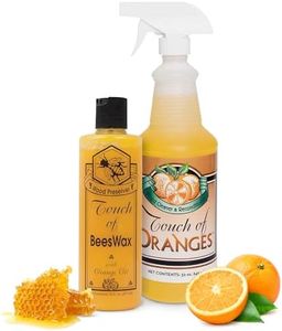 Touch of Oranges Beeswax Wood Polish Conditioner, Cleaner & Restorer Bundle Hardwood Floor Cleaner Spray Real Orange Oil - (32 & 16 oz )