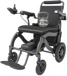 Vive Lightweight Electric Wheelchair for Adults - Foldable Power Wheel Chair - Collapsible, Folding, Ultralight, Motorized, Light Weight Portable Travel Senior Mobility Aid - Weighs 42 lbs